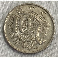 AUSTRALIA 1967 . TEN 10 CENTS COIN . LYREBIRD